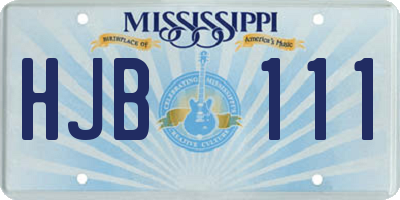 MS license plate HJB111
