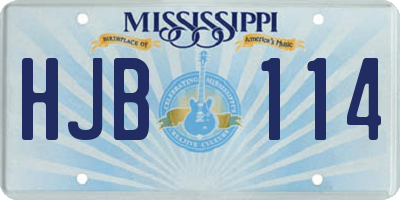 MS license plate HJB114