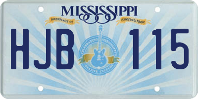 MS license plate HJB115