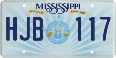 MS license plate HJB117