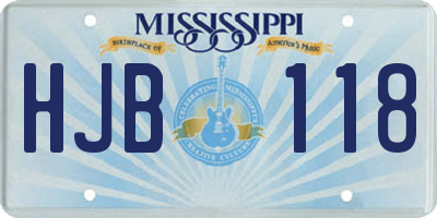MS license plate HJB118