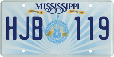 MS license plate HJB119