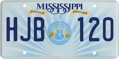 MS license plate HJB120
