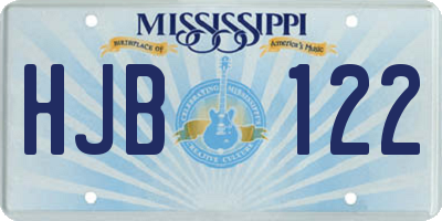 MS license plate HJB122