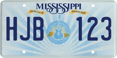 MS license plate HJB123