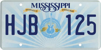 MS license plate HJB125