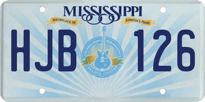 MS license plate HJB126