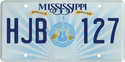 MS license plate HJB127