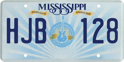 MS license plate HJB128