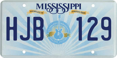 MS license plate HJB129