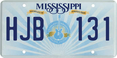 MS license plate HJB131