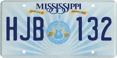 MS license plate HJB132
