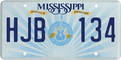 MS license plate HJB134