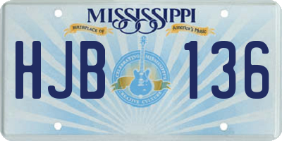 MS license plate HJB136