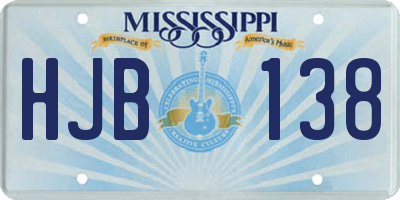 MS license plate HJB138