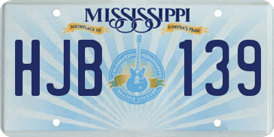MS license plate HJB139