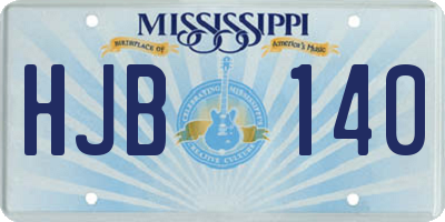 MS license plate HJB140