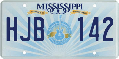 MS license plate HJB142