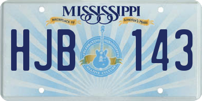 MS license plate HJB143
