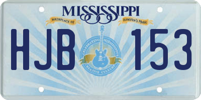 MS license plate HJB153
