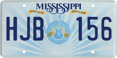 MS license plate HJB156
