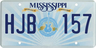 MS license plate HJB157