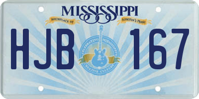MS license plate HJB167