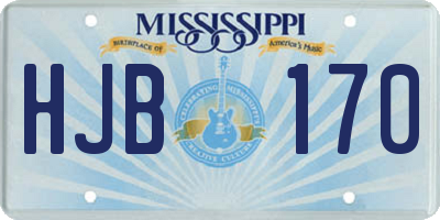 MS license plate HJB170