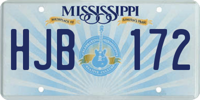 MS license plate HJB172