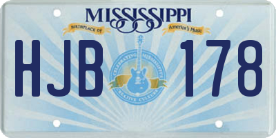 MS license plate HJB178