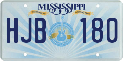 MS license plate HJB180