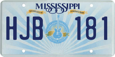 MS license plate HJB181