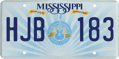 MS license plate HJB183