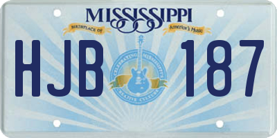 MS license plate HJB187