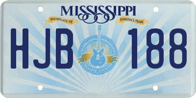 MS license plate HJB188