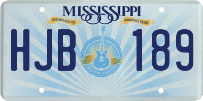 MS license plate HJB189