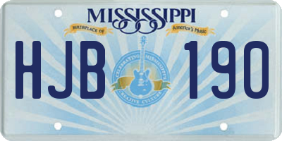 MS license plate HJB190