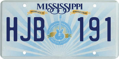 MS license plate HJB191
