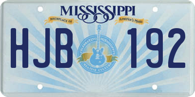 MS license plate HJB192