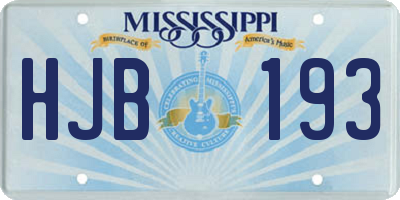 MS license plate HJB193