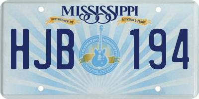 MS license plate HJB194