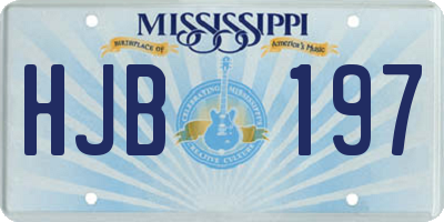 MS license plate HJB197