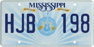 MS license plate HJB198