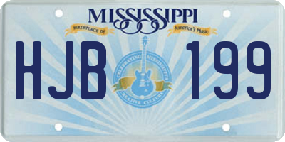 MS license plate HJB199