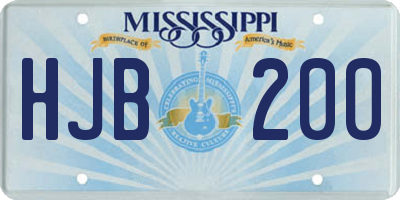 MS license plate HJB200