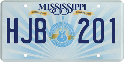 MS license plate HJB201