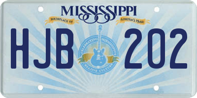MS license plate HJB202