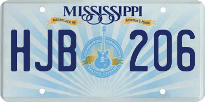 MS license plate HJB206