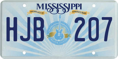 MS license plate HJB207
