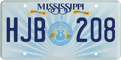 MS license plate HJB208